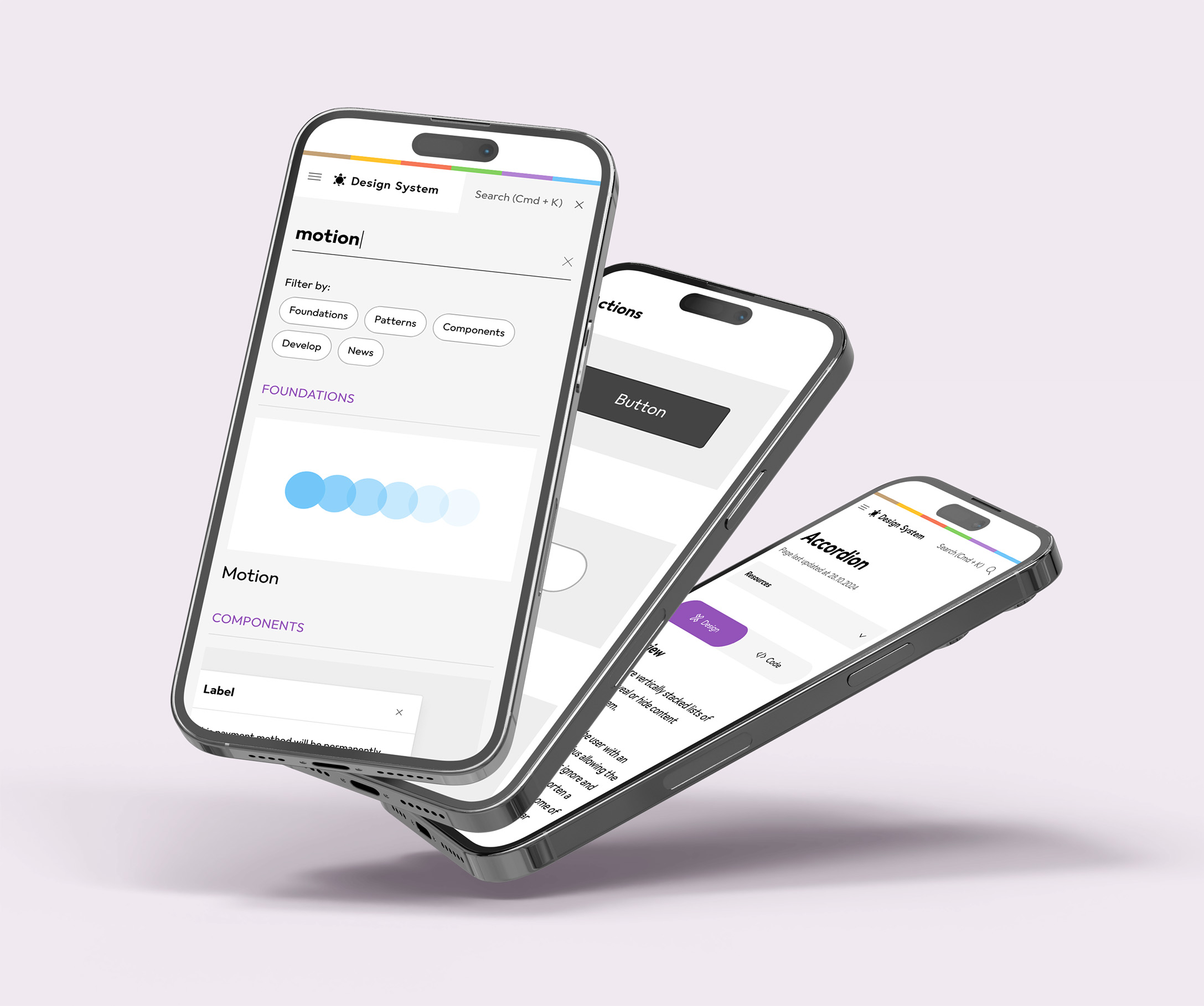 Phone mockups of Digitec Galaxus Design System.