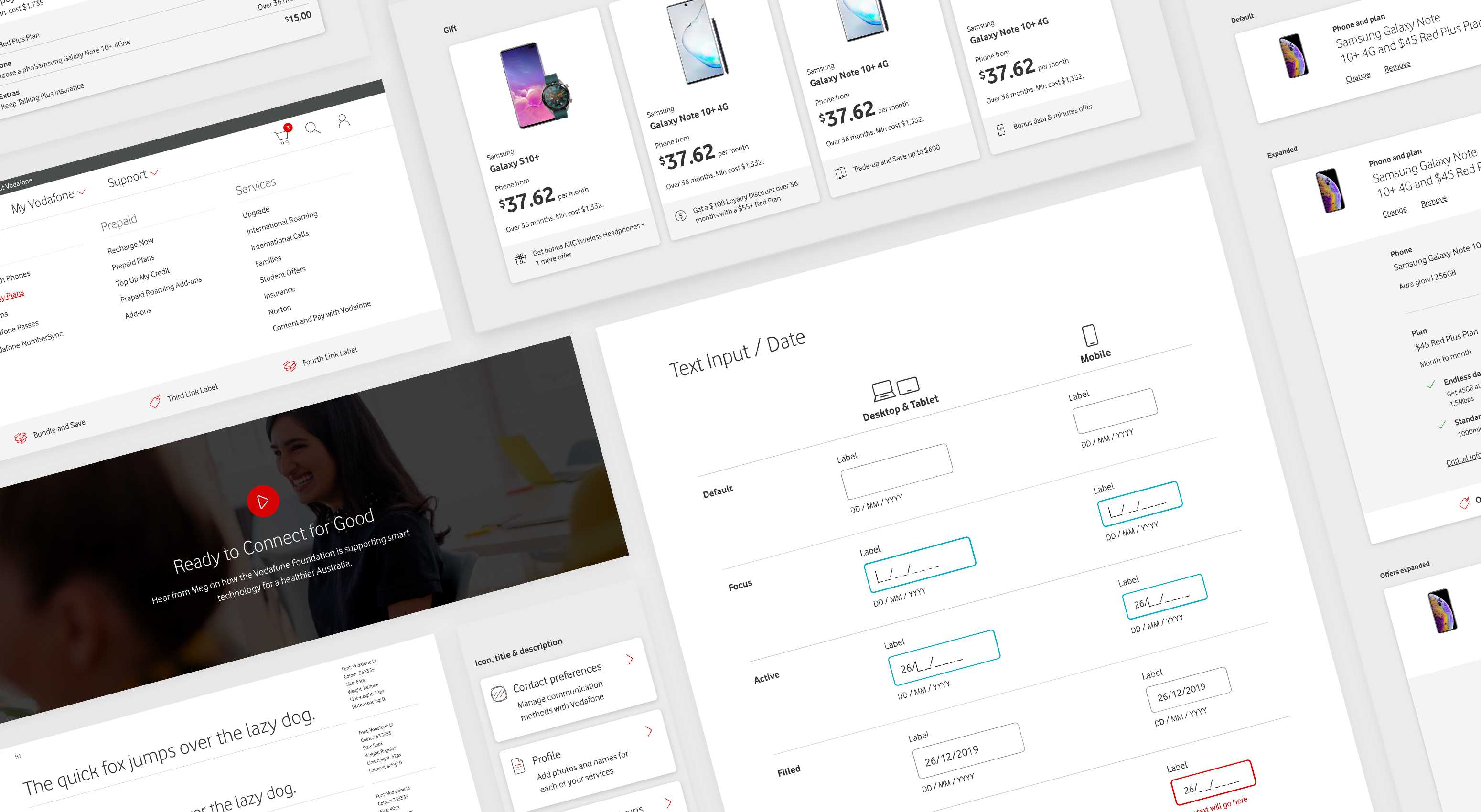 Collage of design system guidelines.